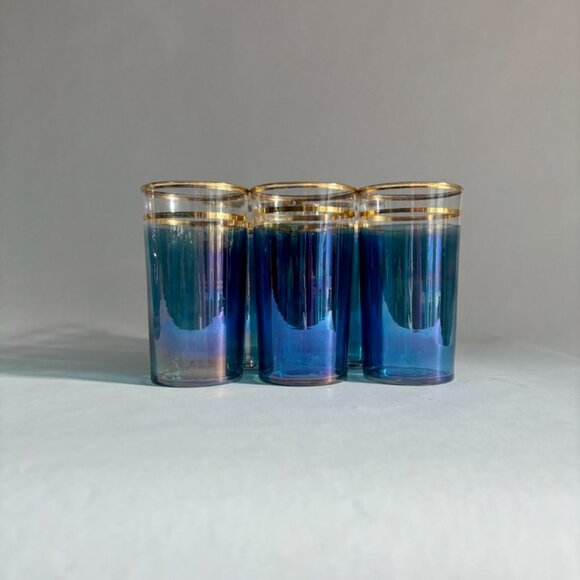 Vintage Iridescent Macbeth Evans Corning Upright Ball Pitcher & Glasses Set - Picture 13 of 14